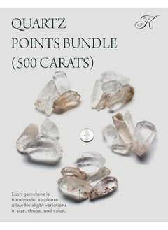 Kalifano KALIFANO Quartz Points Bundle (500+ Carats) - Bulk High Energy Raw Lemurian Reiki Cuarzo Crystal Used for Clarity and Purpose - Information Card Included (Family Owned & Operated)  - Image 4