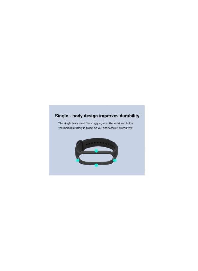 Replacement Silicone Strap For Xiaomi Mi Band 5/6 Black - Image 2