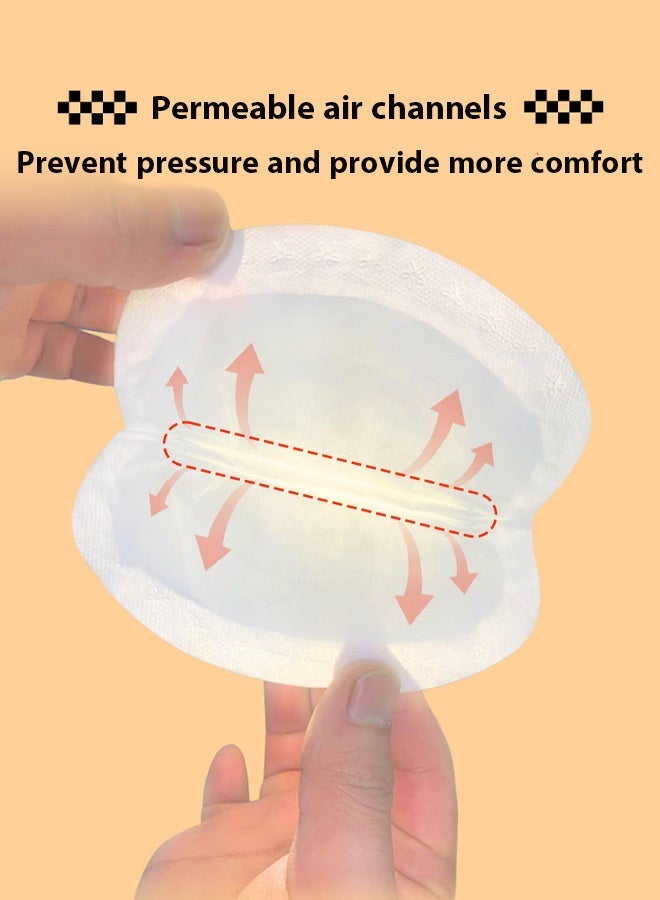 Berma Baby وسادات صدر للاستخدام مرة واحدة، وسادات قابلة للتنفس للاستخدام مرة واحدة، تحافظ على الملابس جافة ونظيفة، وسادات صدر بعد الولادة، ملصقات الحلمة، وسادات صدر سميكة (أبيض - 100 قطعة) - Image 5