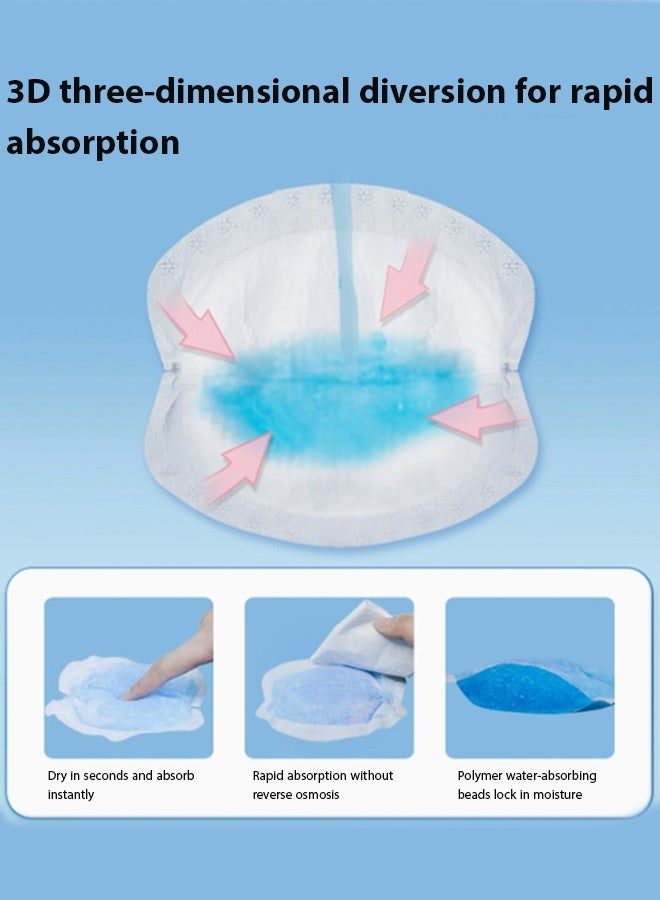 Berma Baby وسادات صدر للاستخدام مرة واحدة، وسادات قابلة للتنفس للاستخدام مرة واحدة، تحافظ على الملابس جافة ونظيفة، وسادات صدر بعد الولادة، ملصقات الحلمة، وسادات صدر سميكة (أبيض - 100 قطعة) - Image 3