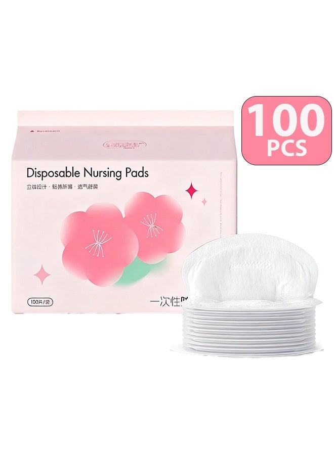 Berma Baby وسادات صدر للاستخدام مرة واحدة، وسادات قابلة للتنفس للاستخدام مرة واحدة، تحافظ على الملابس جافة ونظيفة، وسادات صدر بعد الولادة، ملصقات الحلمة، وسادات صدر سميكة (أبيض - 100 قطعة) - Image 2