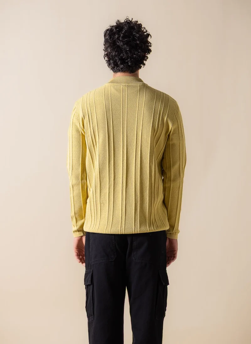 SHAPES TEXTURED QUARTER-ZIP JUMPER