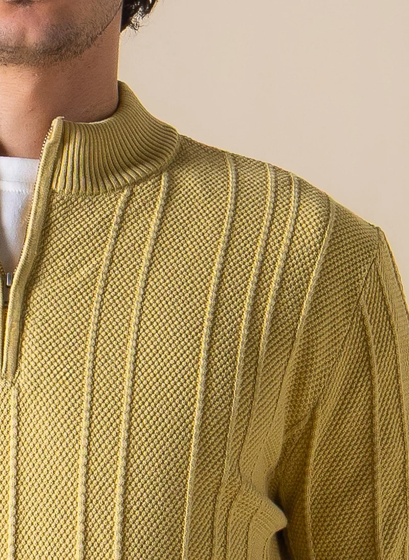 Shapes Yellow TEXTURED QUARTER-ZIP JUMPER for Men | Best Price UAE