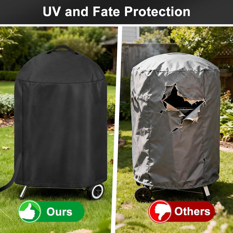 LBTING Grill Cover, 26-inch Heavy Duty 300D Oxford Waterproof Windproof UV Resistant BBQ Gas Grill Cover for Outdoor Barbecue Fit Most Brands Weber, Brinkmann, Char Broil, Holland - Image 5