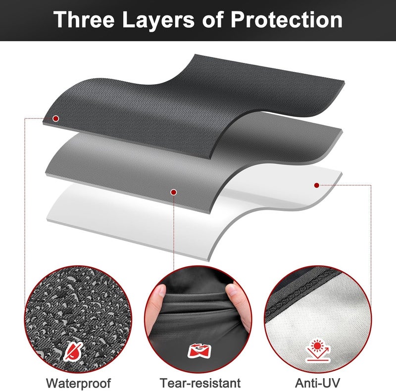 LBTING Grill Cover, 26-inch Heavy Duty 300D Oxford Waterproof Windproof UV Resistant BBQ Gas Grill Cover for Outdoor Barbecue Fit Most Brands Weber, Brinkmann, Char Broil, Holland - Image 4
