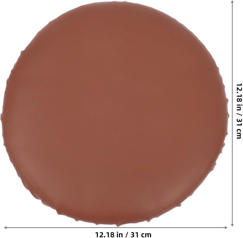 Zerodeko Bar Stool Cover, Brown Pu Leather Seat Protector, Suitable for 28-33cm Diameter, Washable Slipcover for Home Bar and Kitchen Seating - Image 2