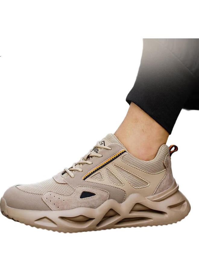 Dinggu أحذية حماية العمل القابلة للتنفس للرجال لمواقع البناء، مضادة للرائحة، عزل كهربائي، مضادة للسحق، مضادة للطعن، رأس حديدي، خفيفة الوزن 1055Mh43 - Image 2