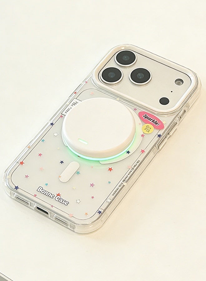 Wffo For iPhone 17 Pro Case - Magnetic Transparent Case, Compatible with MagSafe, Star Pattern, Shockproof PC Back, Soft TPU Slim Case, Suitable for Girls and Women - Image 2