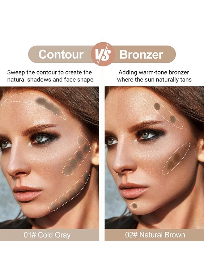 HERORANGE Porcelain Musle Three-dimensional Contour Liquid,Liquid Contour Stick, Warm Toned Natural Brown Cream Face Bronzer with Brush, Liquid Contouring Makeup, Lightweight Blendable Matte Finish Sculpted Look, Vegan & Cruelty-Free, 02 - Image 5