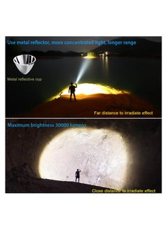 RATSAW 30000 High Lumens SST40 LED Torch with Power Display Super Bright Rechargeable Flashlight Type C Fast Charging Flash Light with 5 Modes IPX6 Waterproof Durable Torches for Camping Hiking Emergency  - Image 2