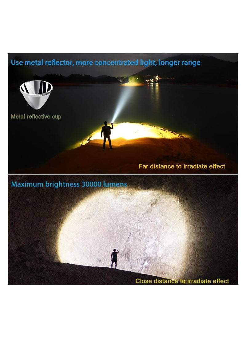 RATSAW 30000 High Lumens SST40 LED Torch with Power Display Super Bright Rechargeable Flashlight Type C Fast Charging Flash Light with 5 Modes IPX6 Waterproof Durable Torches for Camping Hiking Emergency  - Image 2