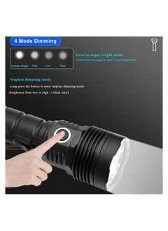 RATSAW 30000 High Lumens SST40 LED Torch with Power Display Super Bright Rechargeable Flashlight Type C Fast Charging Flash Light with 5 Modes IPX6 Waterproof Durable Torches for Camping Hiking Emergency  - Image 4