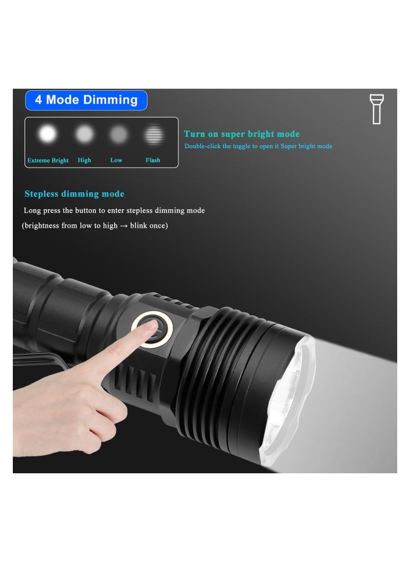 RATSAW 30000 High Lumens SST40 LED Torch with Power Display Super Bright Rechargeable Flashlight Type C Fast Charging Flash Light with 5 Modes IPX6 Waterproof Durable Torches for Camping Hiking Emergency  - Image 4