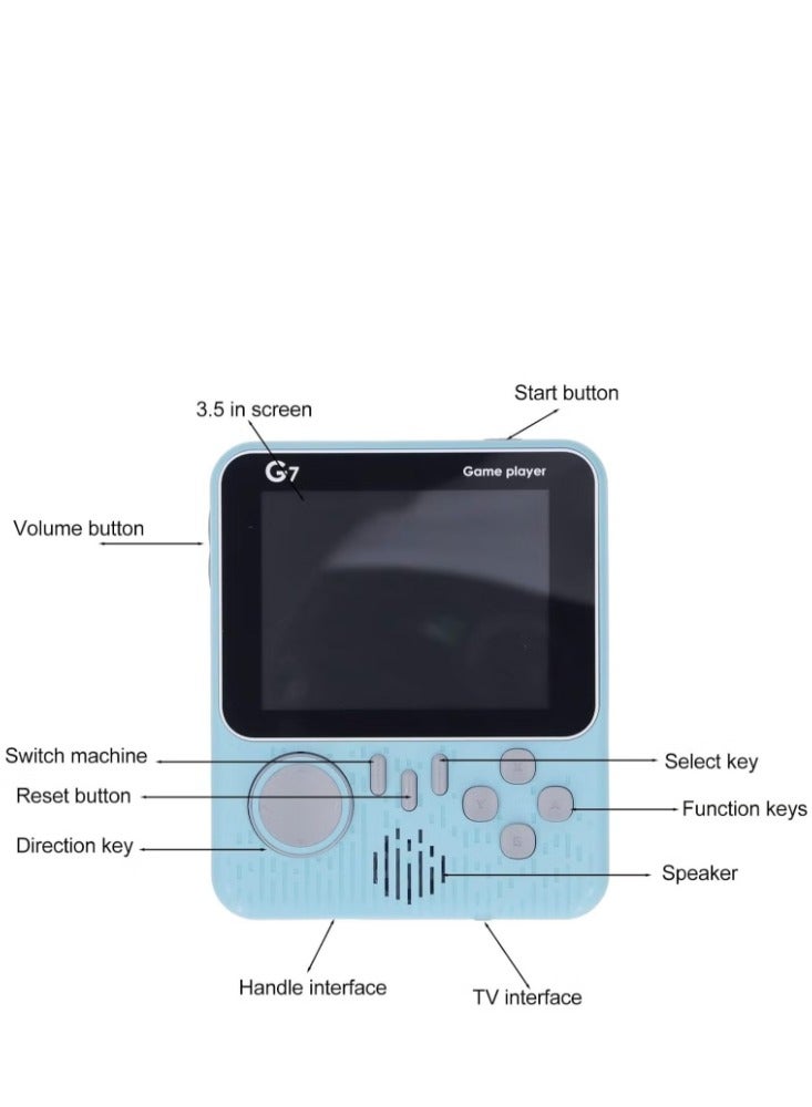 G7 Handheld Game Console for Kid Children, New Portable 3.5 Inch Screen Built in 666 Classic Retro Video Games Console Single Player Lightweight Gaming Device Support for Connecting TV - Image 2