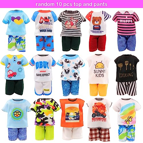 Miunana 36 PCS Boy Doll Travel Outfits for 46 Inch Doll Include 20 PCS Top and Pants for 53 Inch Clothes and Accessories with 14 Dollhouse Furniture and 2 Pairs of Boy Doll Shoes - Image 5