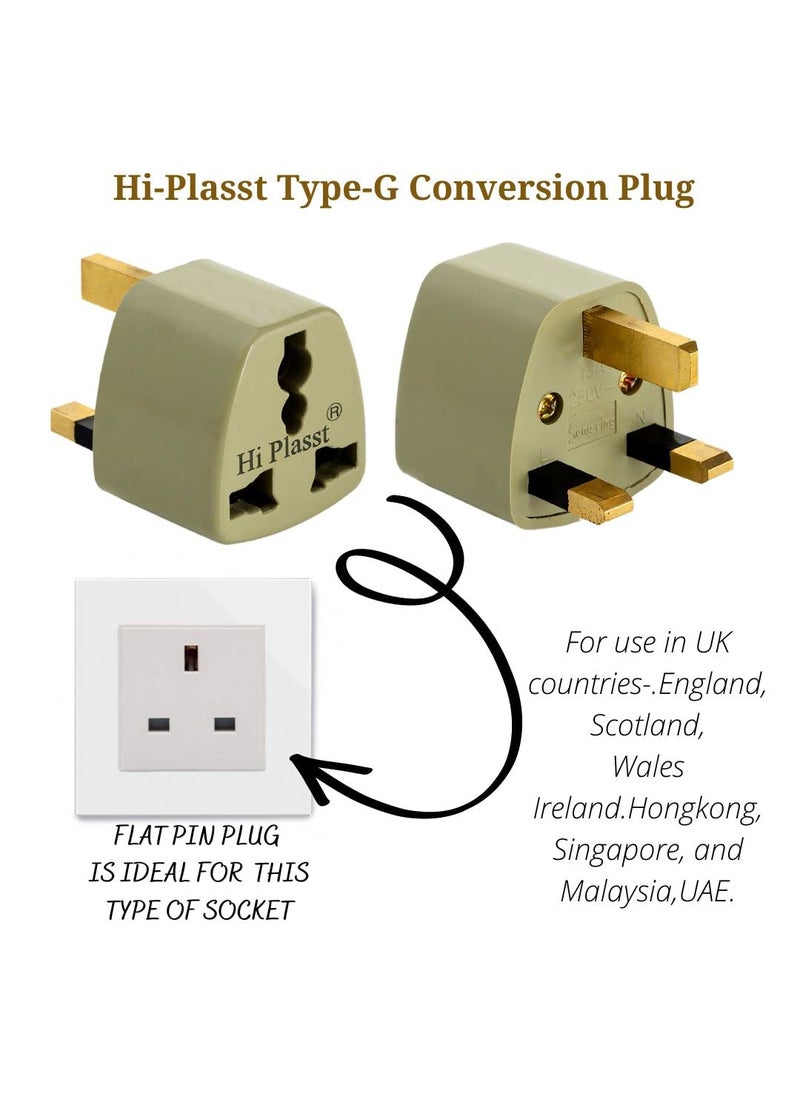 HI PLASST PINS N PLUGS HiPlasst TypeG Plug Universal Travel Adapter for UKLondon Pack of 1 Universal Socket Converter for Indian Pins for England Dubai Hongkong Singapore Ireland Kenya Macau  - Image 5