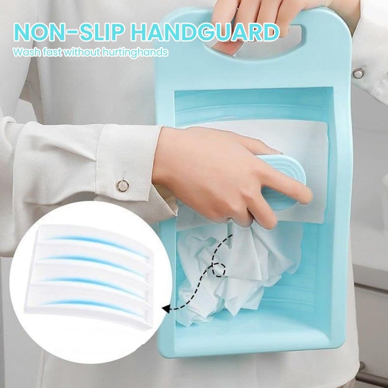 HASTHIP ® Wash Board, Non-Slip Laundry Washing Board, Washboard for Hand Washing Clothes, Manual Wash Clothes Laundry Pad Scrubbing Board for Household, 18x47cm - Image 4