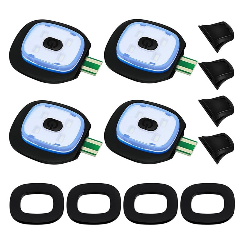 Rechargeable LED Knitted Hat Light USB Powered  black  4PC - Image 1