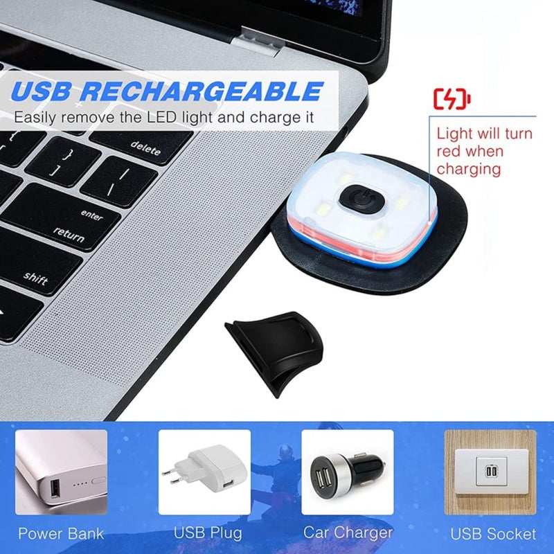 Rechargeable LED Knitted Hat Light USB Powered  black  4PC - Image 4