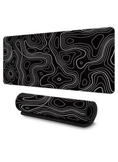 LCYLJGY Gaming Mouse Pad with Stitched Edges, Minimalist Topographic Map Desk Mat,  Mousepad with Anti-Slip Base, Cool Desk Pad  - Image 1