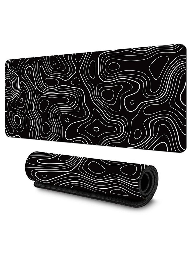 LCYLJGY - Gaming Mouse Pad with Stitched Edges, Minimalist Topographic Map Desk Mat,  Mousepad with Anti-Slip Base, Cool Desk Pad - Image 1