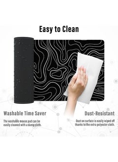 LCYLJGY Gaming Mouse Pad with Stitched Edges, Minimalist Topographic Map Desk Mat,  Mousepad with Anti-Slip Base, Cool Desk Pad  - Image 3
