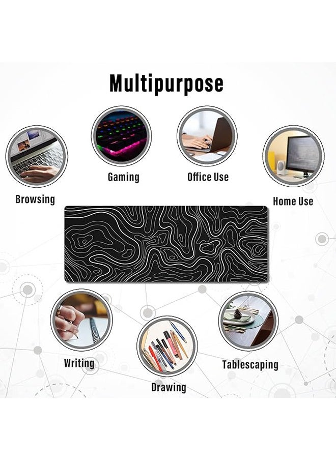 LCYLJGY - Gaming Mouse Pad with Stitched Edges, Minimalist Topographic Map Desk Mat,  Mousepad with Anti-Slip Base, Cool Desk Pad - Image 1