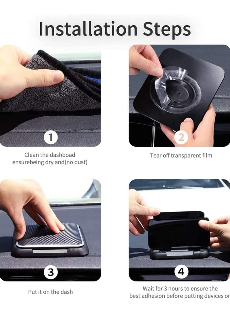 SYOSI Phone Car Holder Mount Dashboard Cell Phone Holder for Car Universal Anti-Slip Silicone Suction Pad with Universal Mobile Phone Mount Anti-Slip Grip Gel Mat Tablet for Samsung - Image 4