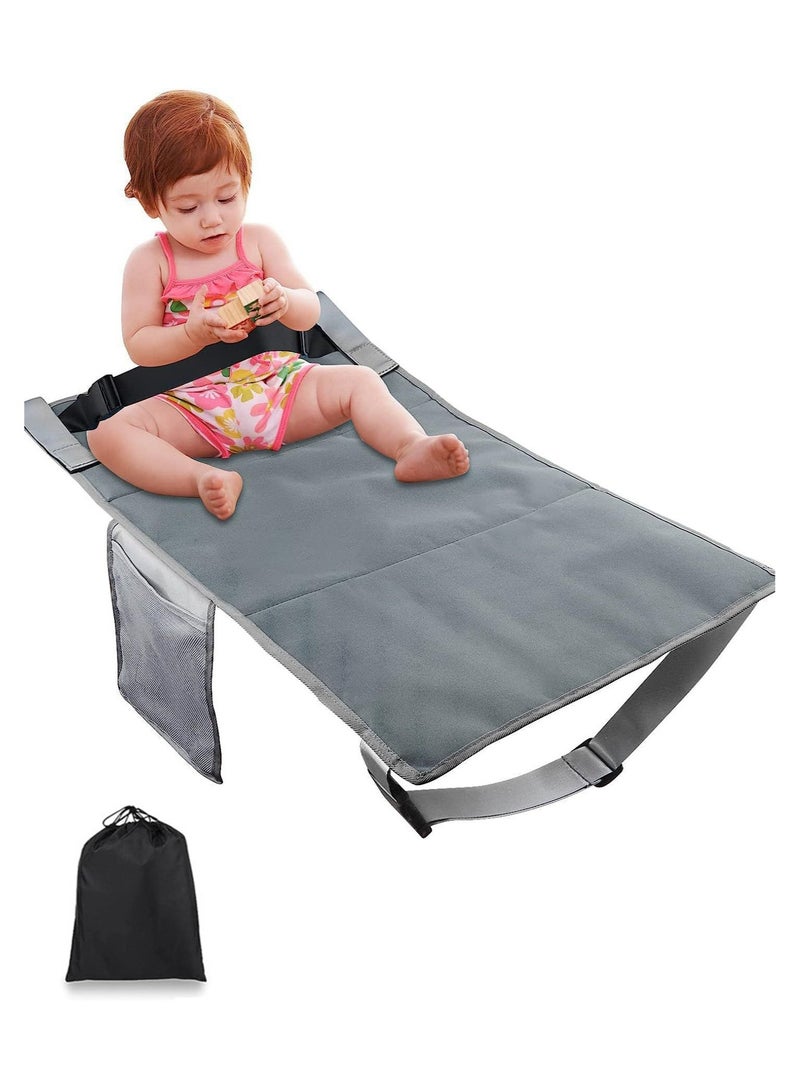Teuuea Travel Airplane Toddler Bed, Portable Flights Foot Rest, Seat Extender Cushion for Kids, Infant Child Leg Rest Lying Down Travel Essentials Business Car Playmat (79*44CM, Grey) - Image 1