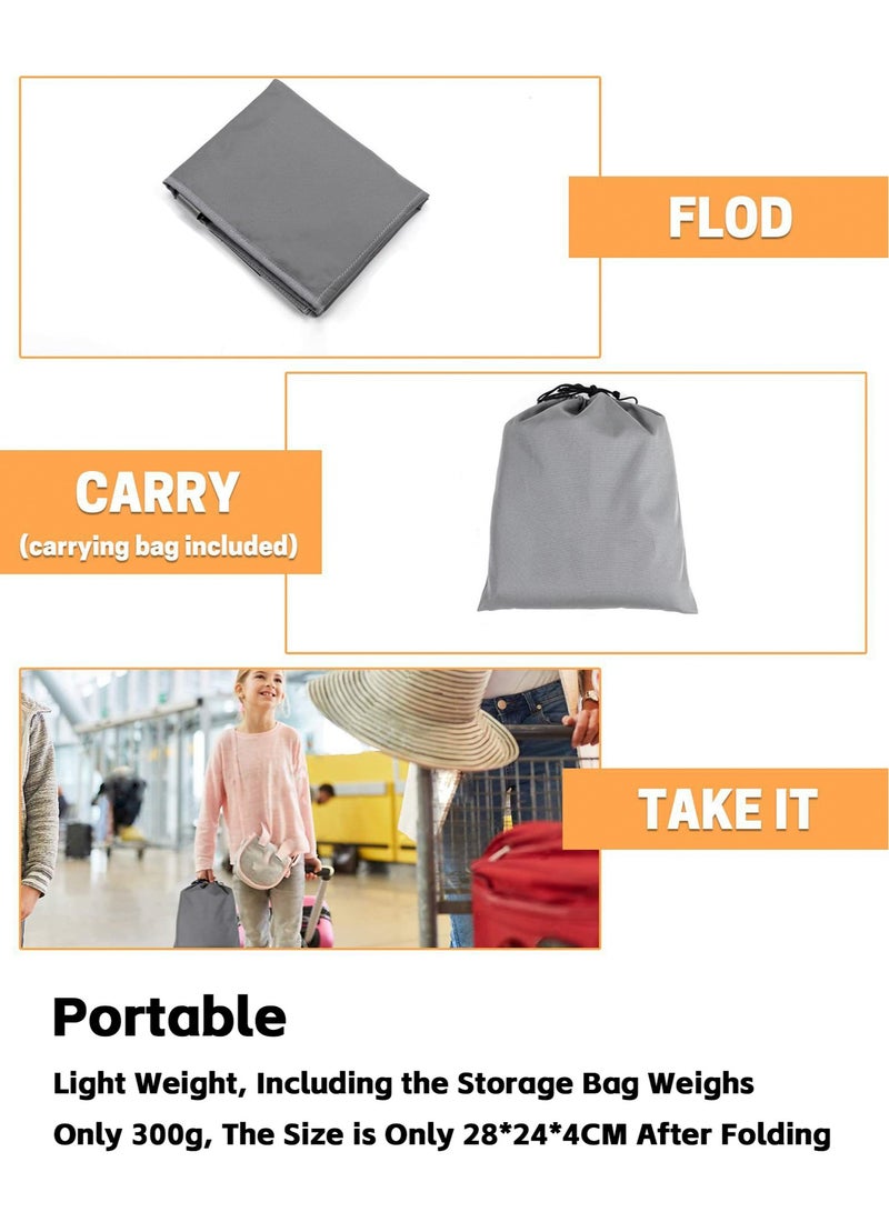 Teuuea Travel Airplane Toddler Bed, Portable Flights Foot Rest, Seat Extender Cushion for Kids, Infant Child Leg Rest Lying Down Travel Essentials Business Car Playmat (79*44CM, Grey) - Image 4