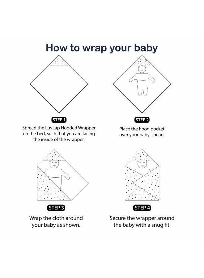 لوفلاب بطانية ناعمة 100% من القطن بغطاء رأس ودافئة، للأطفال حديثي الولادة حتى سن 3 سنوات، 75 سم × 75 سم، مطبوعة بآيس كريم (وردي) - Image 5