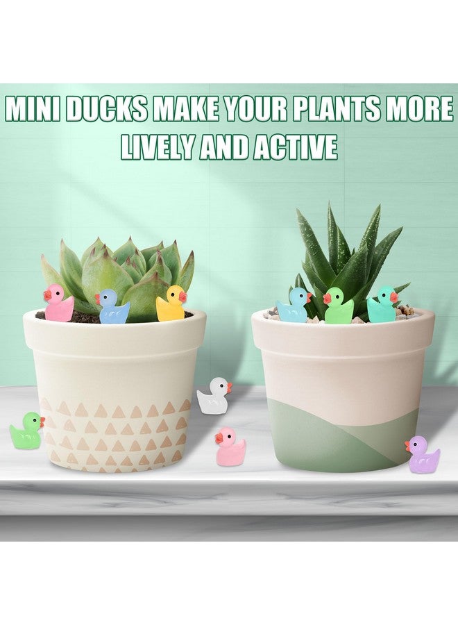 Yuronam 70 Pcs Luminous Tiny Ducks Mini Resin Ducks Glow In The Dark Duck Miniature Ornaments For Slime, Dollhouse, Garden Decoration(Multi Colors) - Image 4