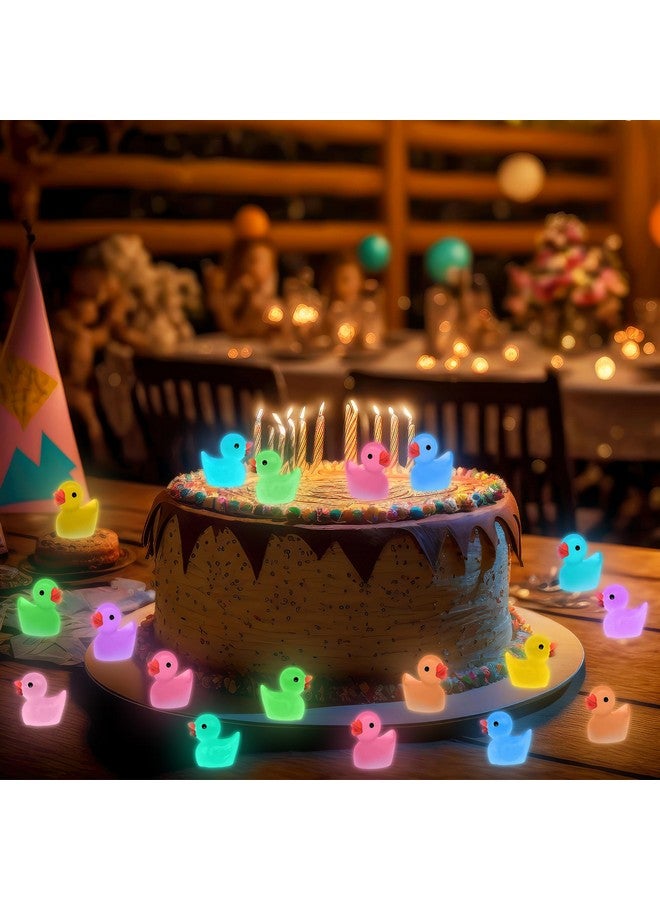 Yuronam 70 Pcs Luminous Tiny Ducks Mini Resin Ducks Glow In The Dark Duck Miniature Ornaments For Slime, Dollhouse, Garden Decoration(Multi Colors) - Image 5