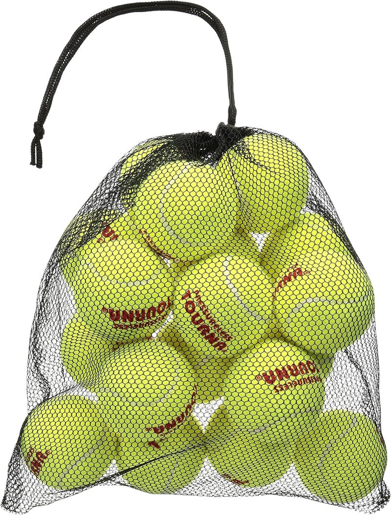 Tourna Mesh Carry Bag of 18 Pressureless Tennis Balls - Durable and Reusable - Image 1