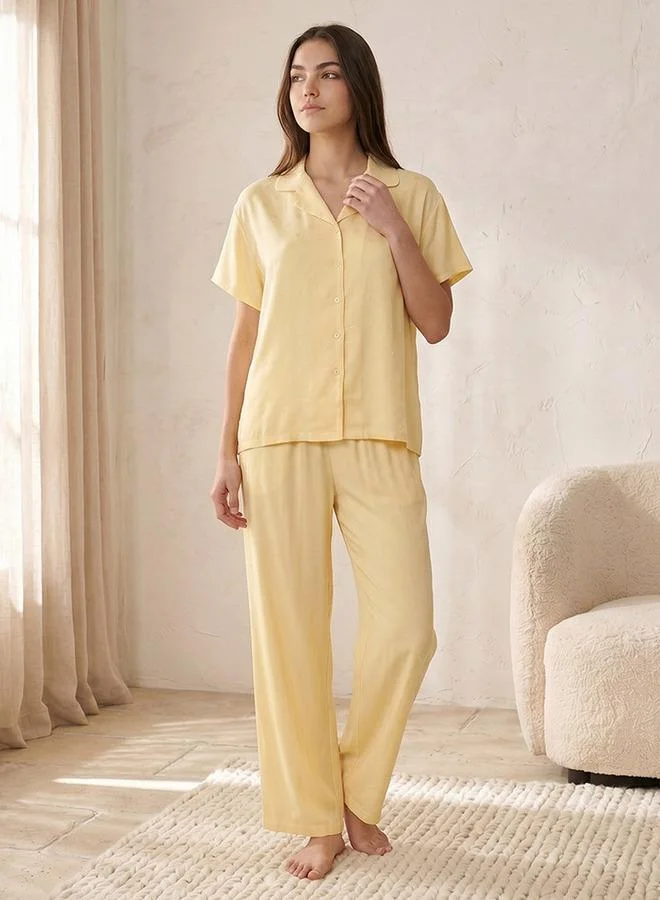 Splash FAV Intimates Pyjama Set Button Down Shirt & Trousers Viscose