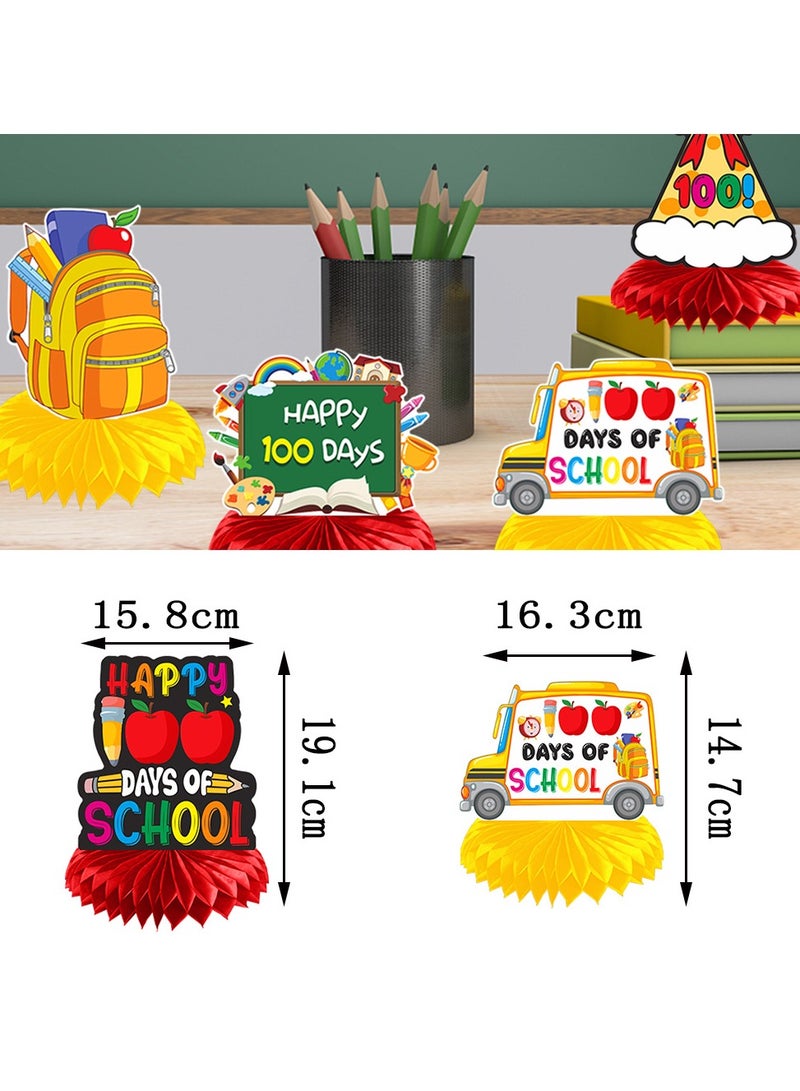 general 100 Days of School Party Table Decorations for Kindergarten  Elementary 2 Packs 18 Pcs with School Bag Star Apple Globe Easel Designs - Image 3