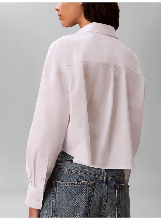 Calvin Klein Jeans Monogram Cropped Poplin Shirt