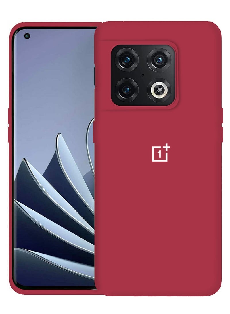 CATANES OnePlus 10 Pro Case Silicone Cover Soft and Durable Comfortable to Grip Soft Flexible Rubber Protective Case Maroon - Image 1
