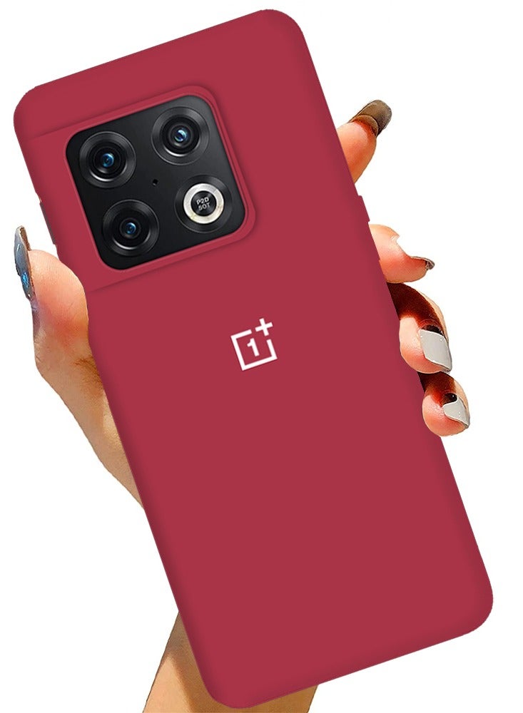 CATANES OnePlus 10 Pro Case Silicone Cover Soft and Durable Comfortable to Grip Soft Flexible Rubber Protective Case Maroon - Image 2
