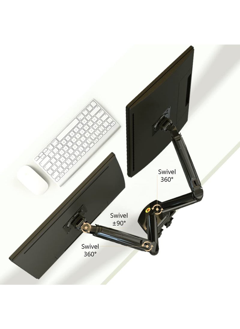 NB NORTH BAYOU - Dual Monitor Desk Mount Stand for Two Screens 17-27 Inch with 4.4~19.8lbs Load Capacity for Each Display,Full Motion Swivel Computer Monitor Arm S400 - Image 1