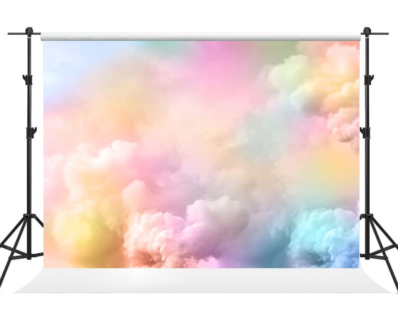 Kate 1065ft Blue Pink Gradient Photography Backdrop Smoking Clouds Background Abstract Photo Studio Props for Photographer Pictures Fabric