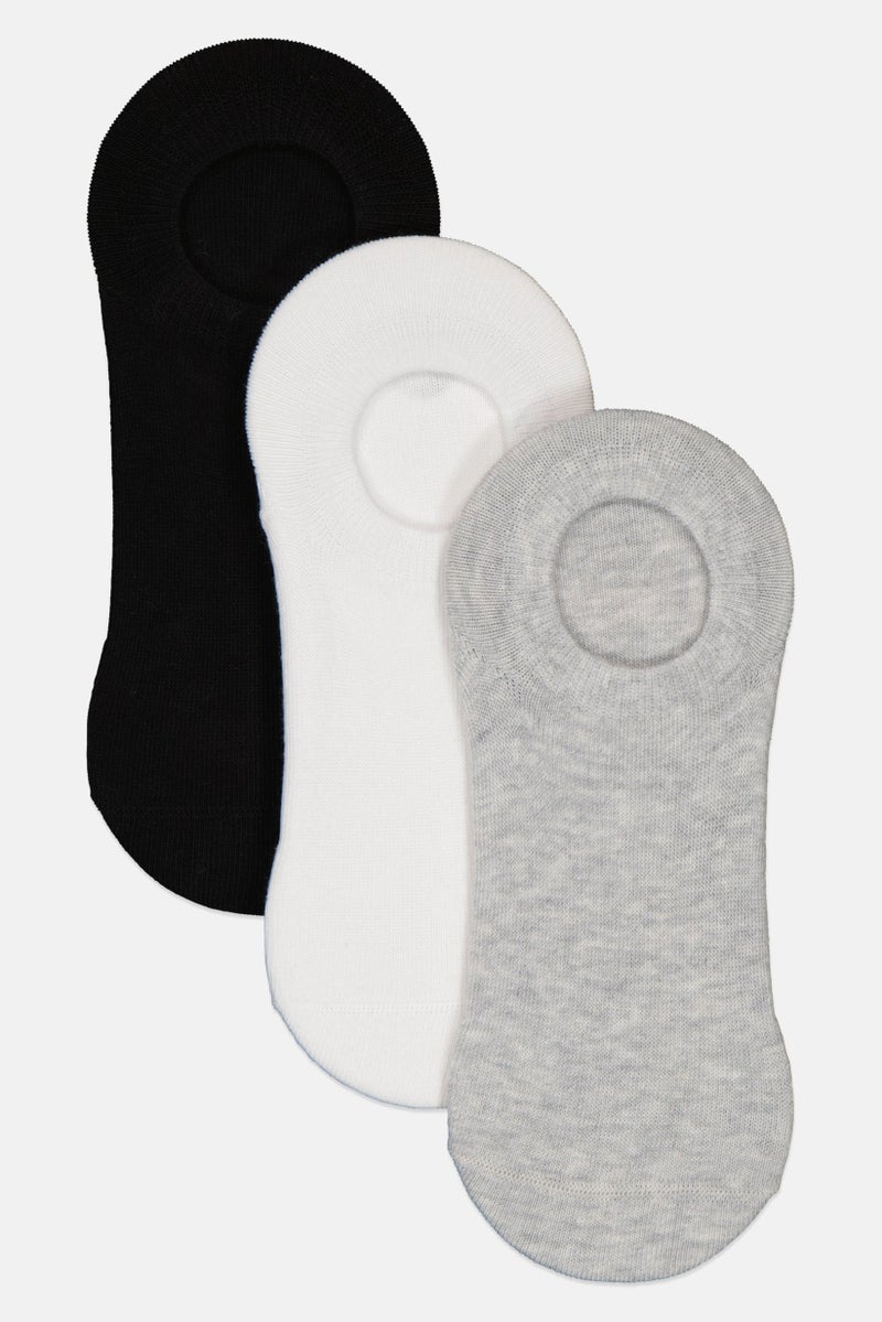 Kathy Ireland Women 3 Pairs Solid Round Invisible Socks, Multicolor - Image 1