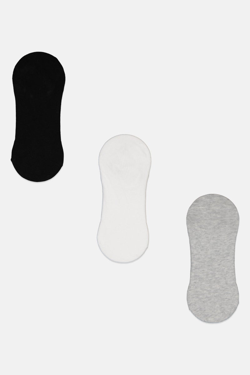Kathy Ireland Women 3 Pairs Solid Round Invisible Socks, Multicolor - Image 3