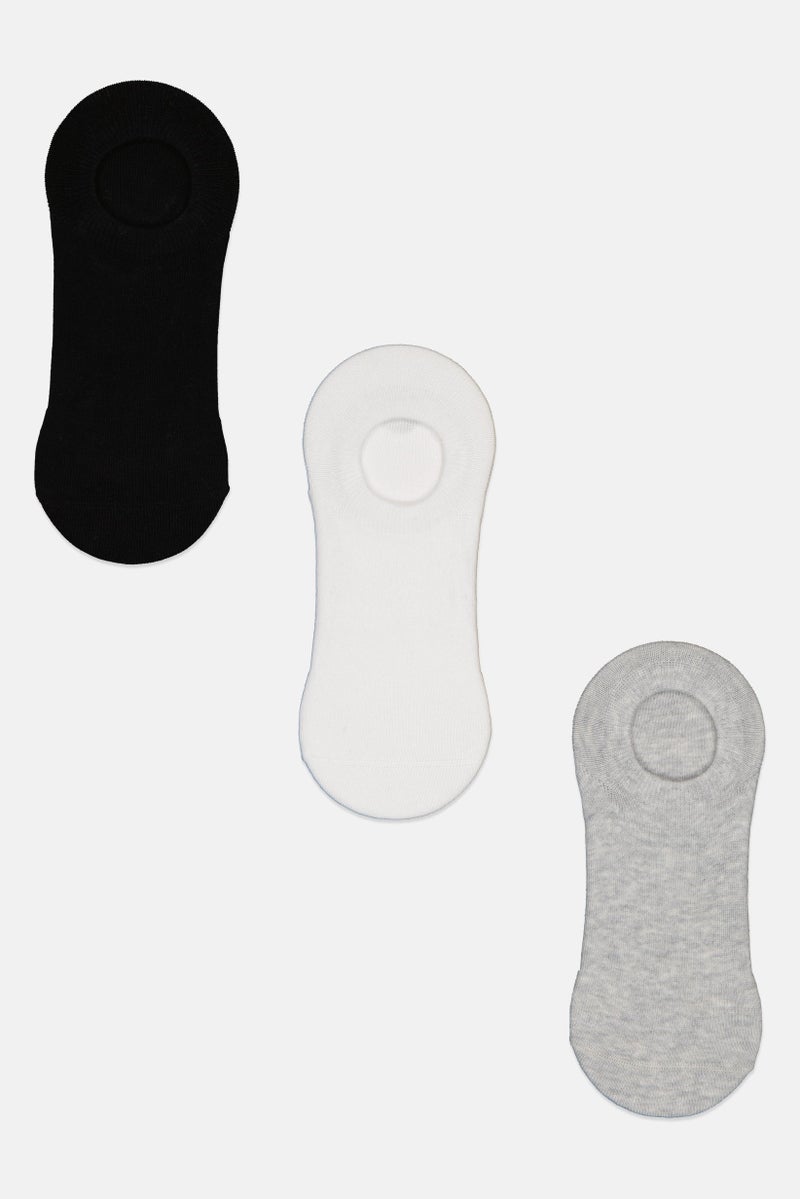 Kathy Ireland Women 3 Pairs Solid Round Invisible Socks, Multicolor - Image 4