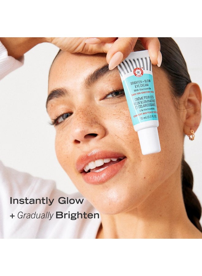 First Aid Beauty - Brighten + Glow Niacinamide Eye Cream Illuminating Brightening Cream To Help Hydrate & Reduce The Look Of Dark Circles 0.5 Oz. - Image 1