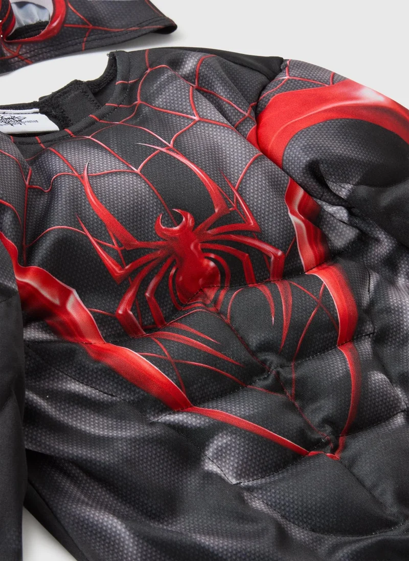 Matalan Marvel Kids Black Miles Morales Fancy Dress Costume