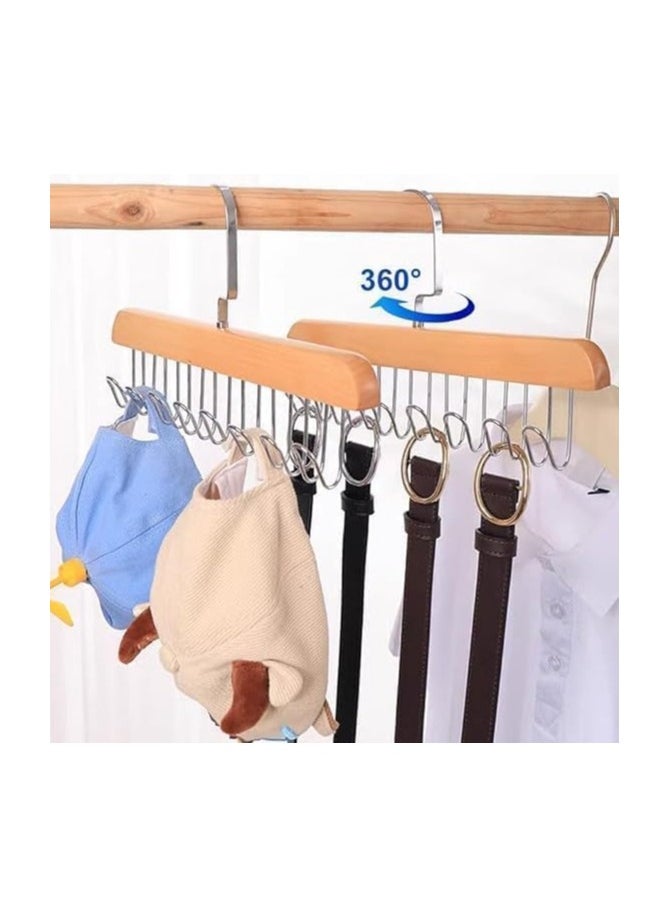 Generic - 3 Pack Smart Hook Clothes Hanger and Organizer with 8 Hooks for Organizing Scarves, Women's Underwear, and Men's Tie Puller - 8 Hook Closet Hanger and Organizer - Organize clothes and save space with this unique piece; Perfect for organizing pants, scarves, and ties smoothly and easily - Multi-Hook Clothes Organizer - 8 Stainless Steel Hooks - Space Saving and Smart Design - Perfect for Pants and Scarves - Image 1
