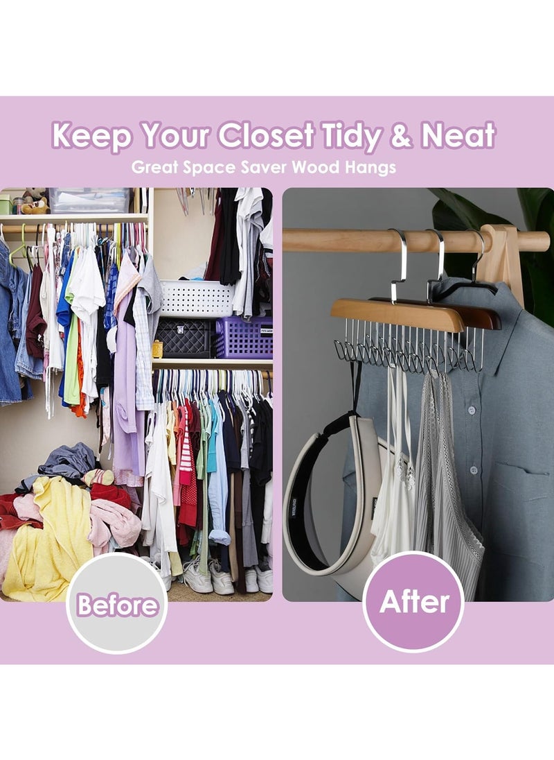 Generic - 3 Pack Smart Hook Clothes Hanger and Organizer with 8 Hooks for Organizing Scarves, Women's Underwear, and Men's Tie Puller - 8 Hook Closet Hanger and Organizer - Organize clothes and save space with this unique piece; Perfect for organizing pants, scarves, and ties smoothly and easily - Multi-Hook Clothes Organizer - 8 Stainless Steel Hooks - Space Saving and Smart Design - Perfect for Pants and Scarves - Image 1