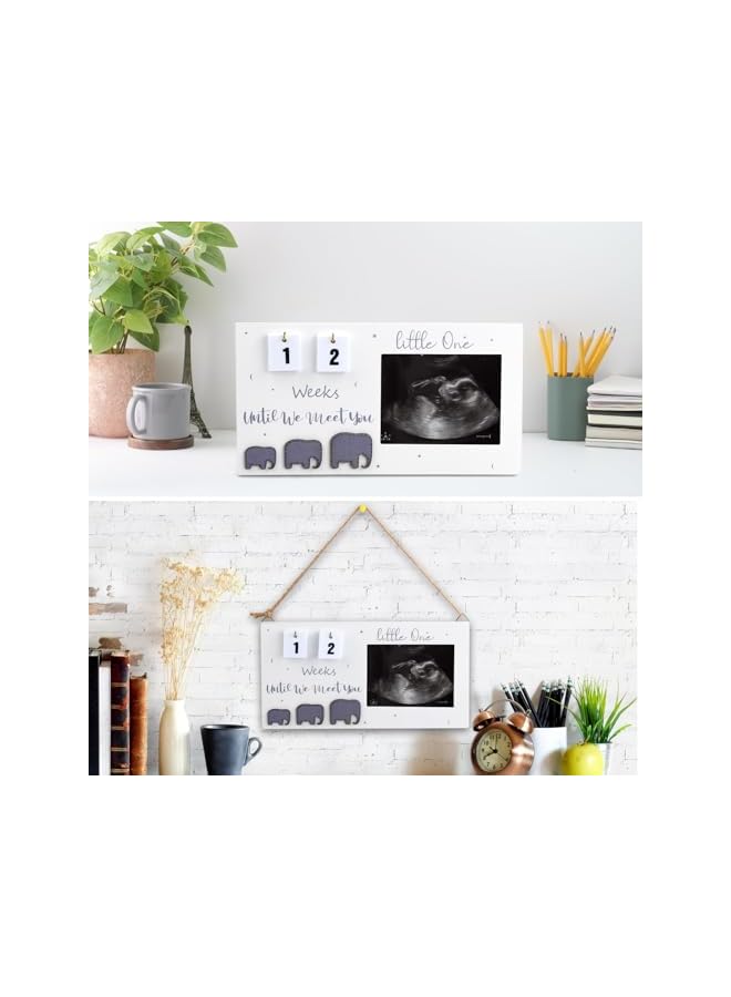 The Bros Baby First Sonogram Picture Frame Countdown Weeks Keepsake Baby Ultrasonic Frame Elephant Nursery Decoration Best for Pregnant Women (Countdown) - Image 5