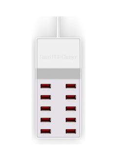 نيبمينينت شاحن USB محمول ذكي مزود بعدد 10 منافذ أبيض 